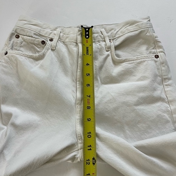 Agolde High Rise Riley Crop White Distressed Size 26 - Picture 8 of 9
